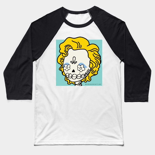 Calavera Monroe | Lights Baseball T-Shirt by enxcreative